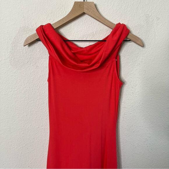 Aritzia Babaton Statuette Dress Off the Shoulder Drapey Jersey Maxi Dress Size M - Picture 7 of 11
